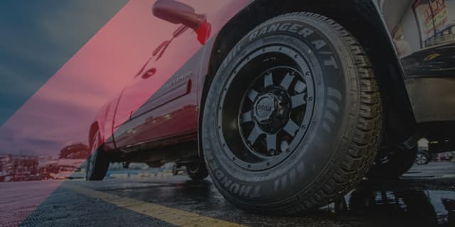 Valid with on 4 select Thunderer Tires, use promo code THUNDERER4MAY2025 at checkout.